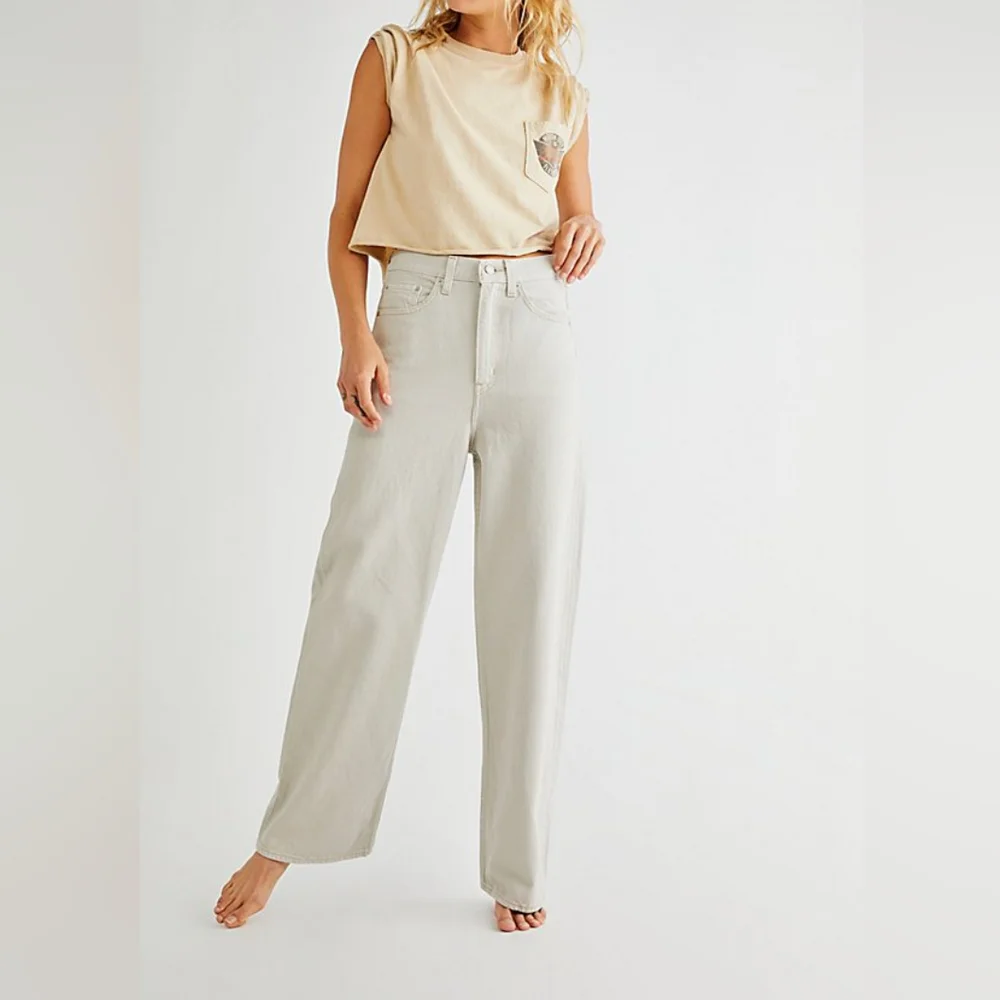 Levi's Premium High Loose Jeans Pants Mushroom Grey Gray - Picture 6 of 14